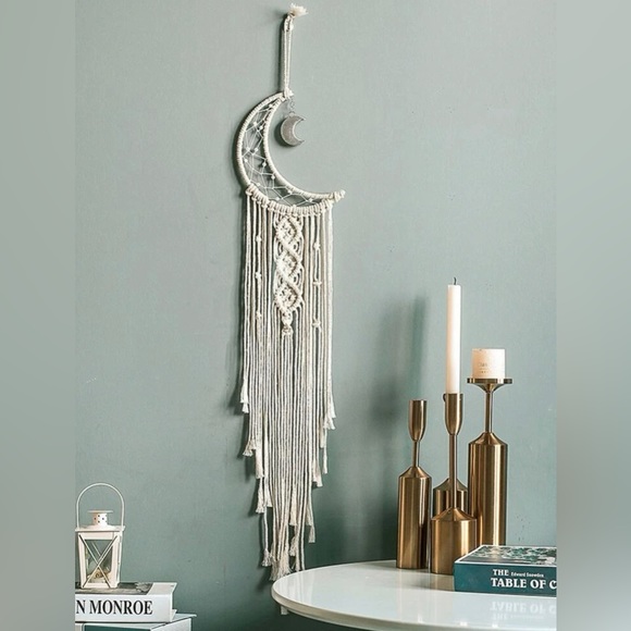 Hand Woven Boho Moon Dream Catcher - Picture 2 of 3